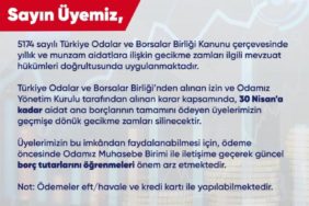 KMTSO’dan Aidat Gecikme Zamlarına Af