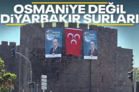 Diyarbakır Tarihi Surlarına Devlet Bahçeli Posteri Asıldı