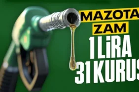 Motorine Zam Geliyor: Litre Fiyatı Pazartesi Gece Yarısı 1,31 TL Artacak